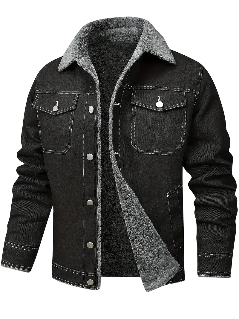 Savrani™ | Giacca in denim vintage con fodera in pile