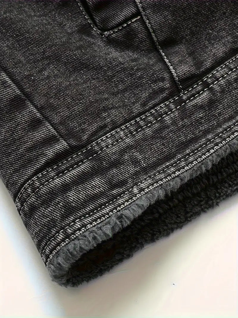 Savrani™ | Giacca in denim vintage con fodera in pile