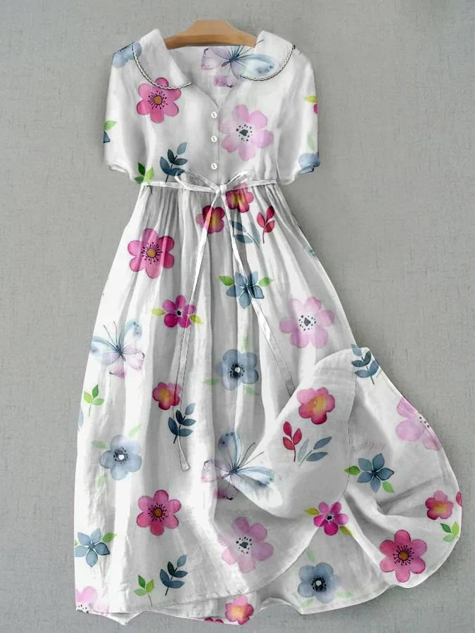 Savraniâ„¢ | Abito floreale con lacci in vita alla moda
