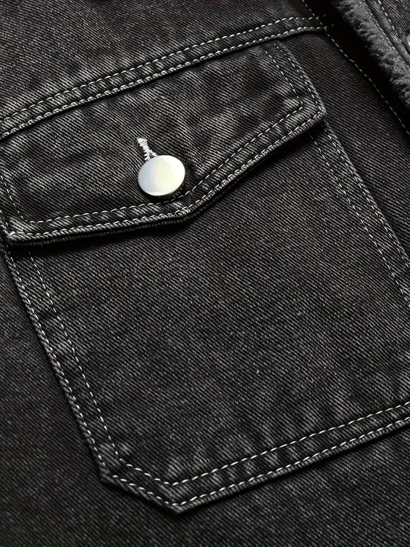 Savrani™ | Giacca in denim vintage con fodera in pile