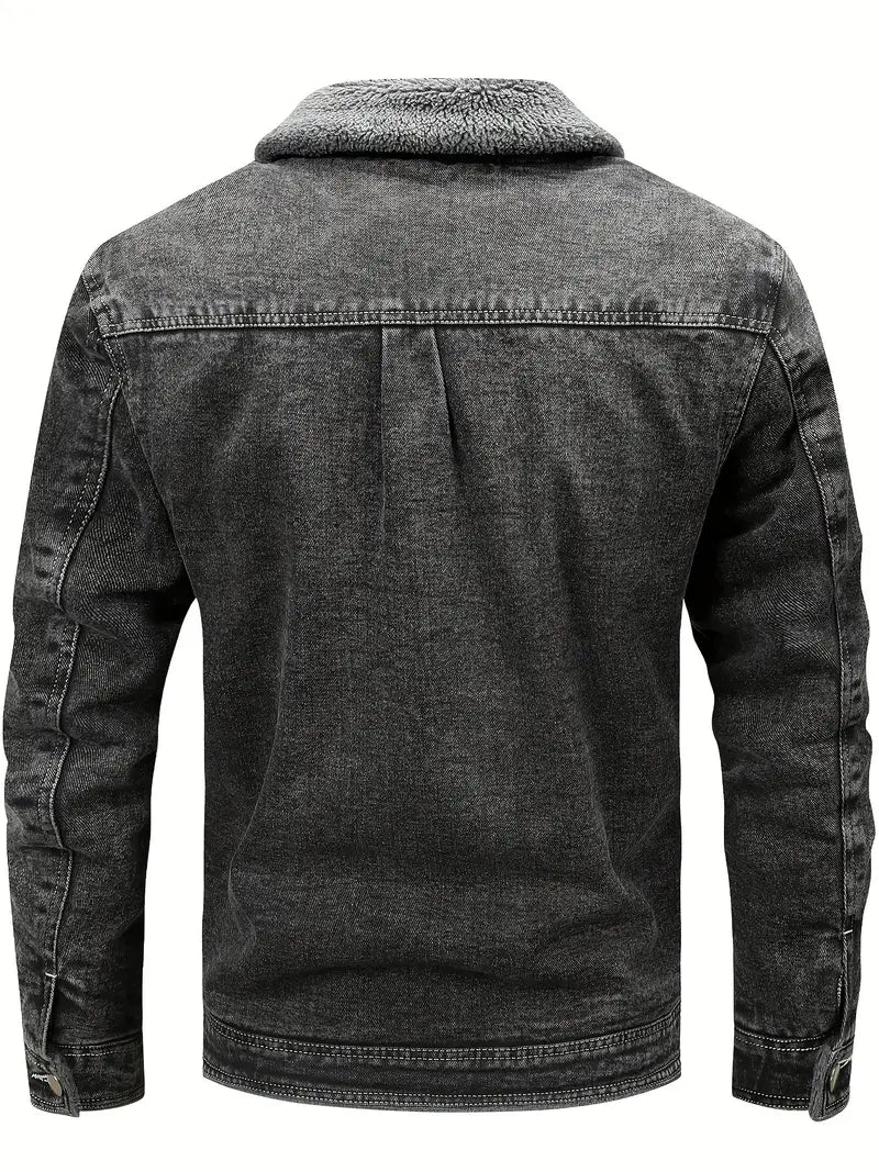 Savrani™ | Giacca in denim vintage con fodera in pile