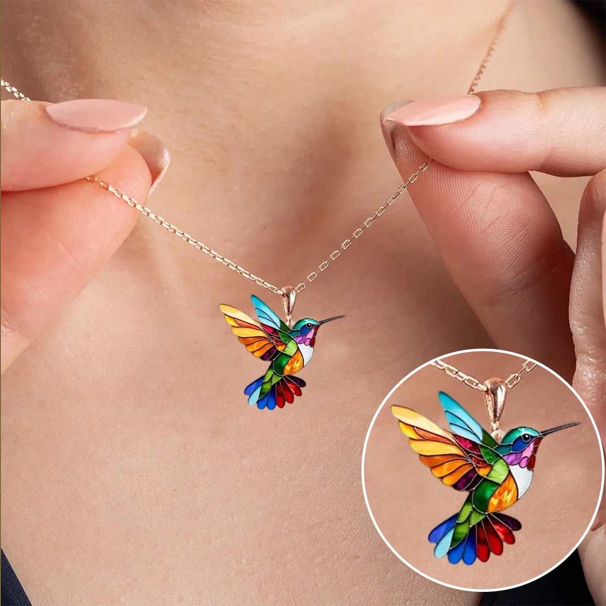 Savrani™ | Collana elegante con colibrì