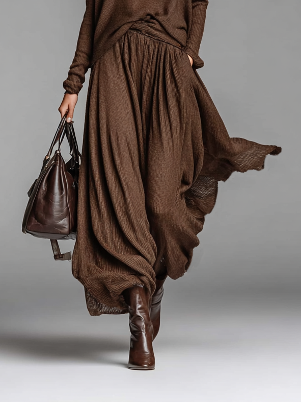 Savrani™ | Completo Gonna e Maglione a Collo Rotondo