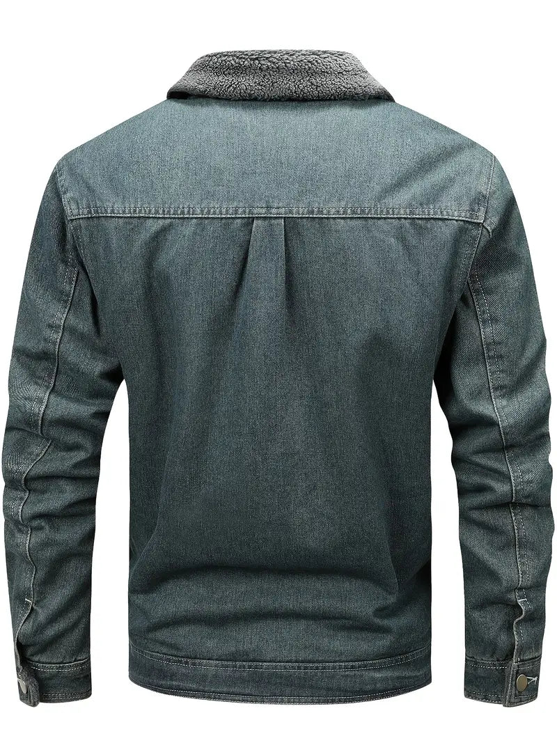 Savrani™ | Giacca in denim vintage con fodera in pile