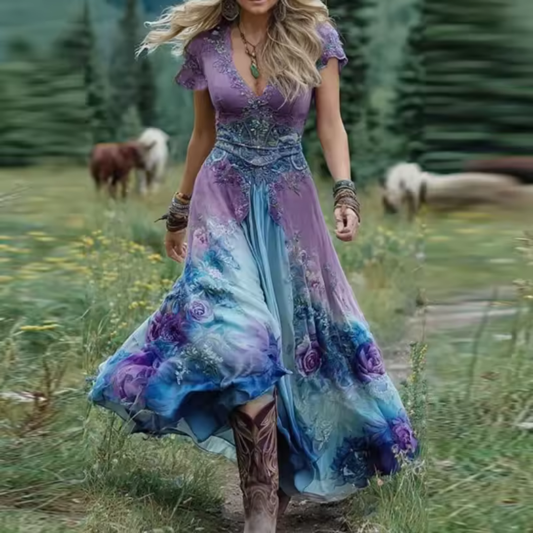 Savrani™ | Abito floreale sartoriale e fluido