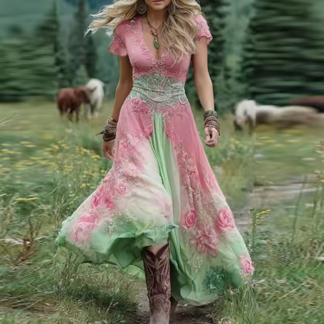 Savrani™ | Abito floreale sartoriale e fluido