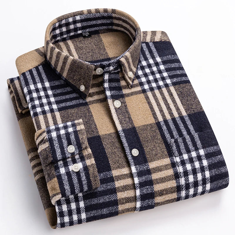 Savrani™ | Camicia a maniche lunghe in cotone a quadri