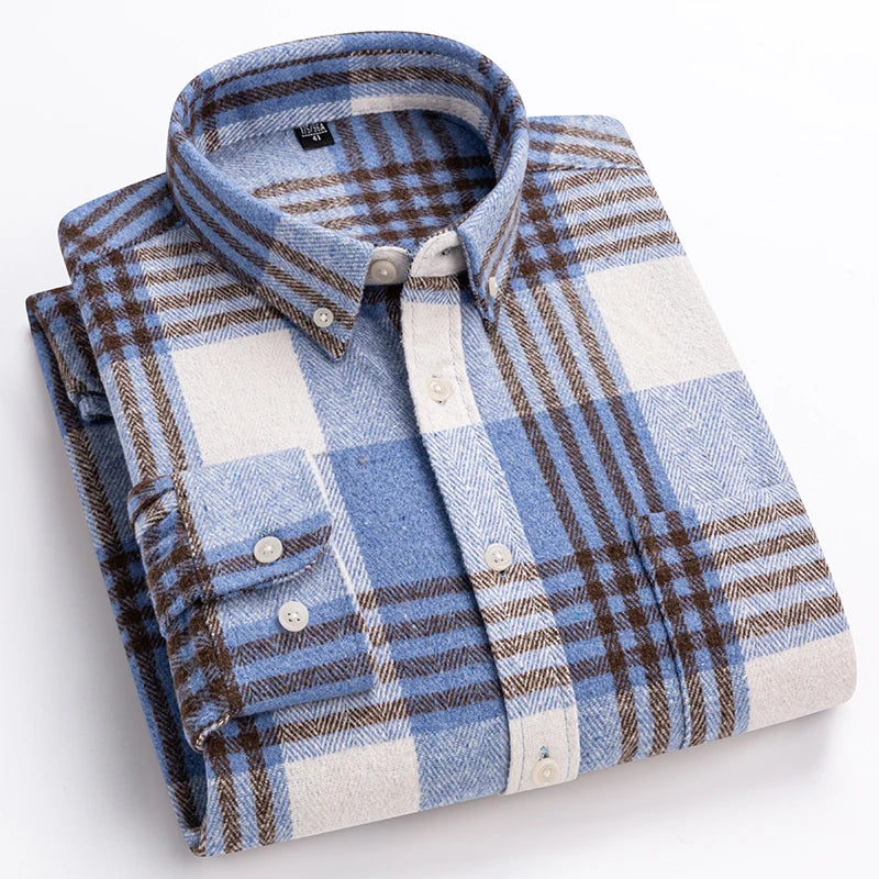Savrani™ | Camicia a maniche lunghe in cotone a quadri