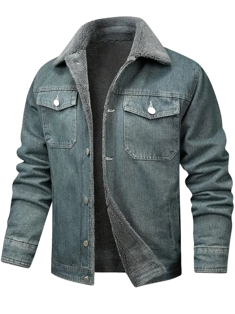 Savrani™ | Giacca in denim vintage con fodera in pile