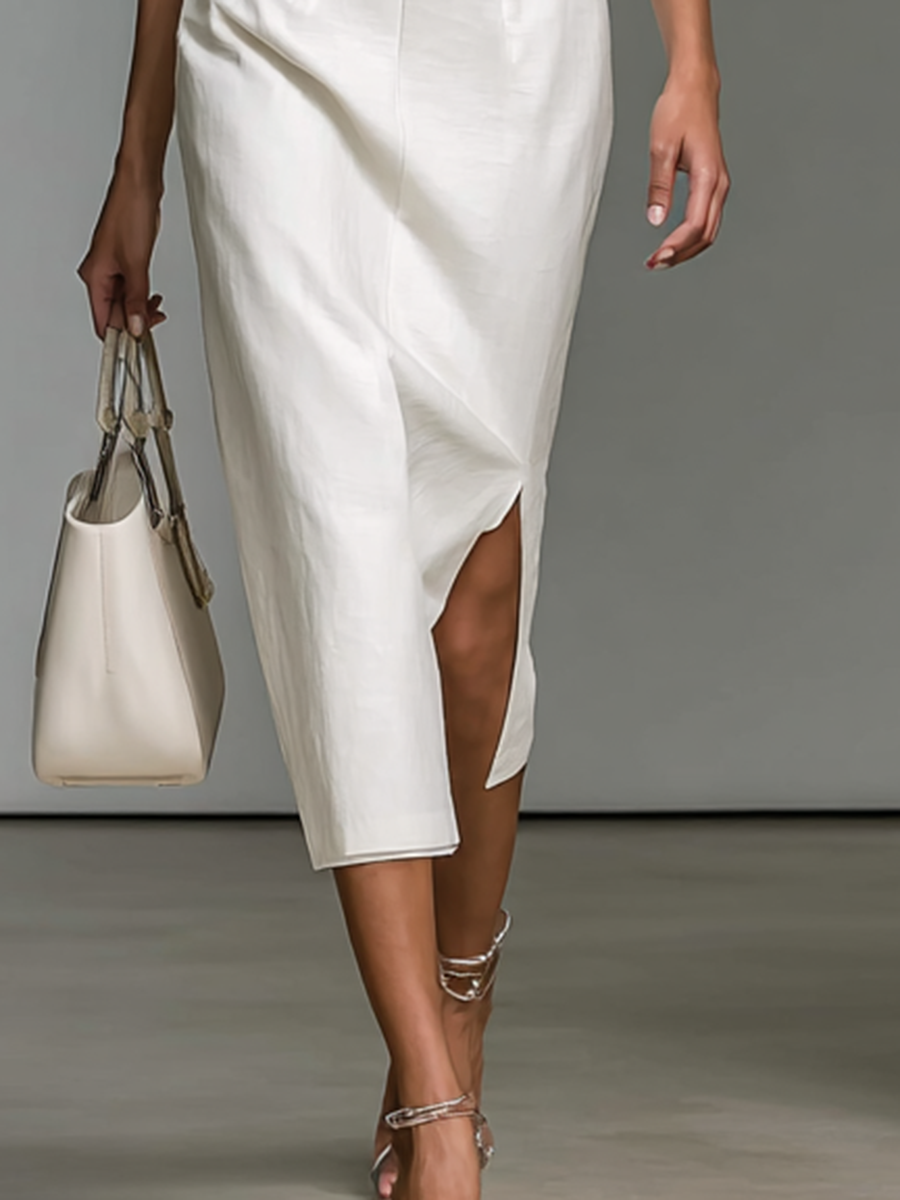 Savrani™ | Abito midi da donna ricamato con scollo a V e maniche corte