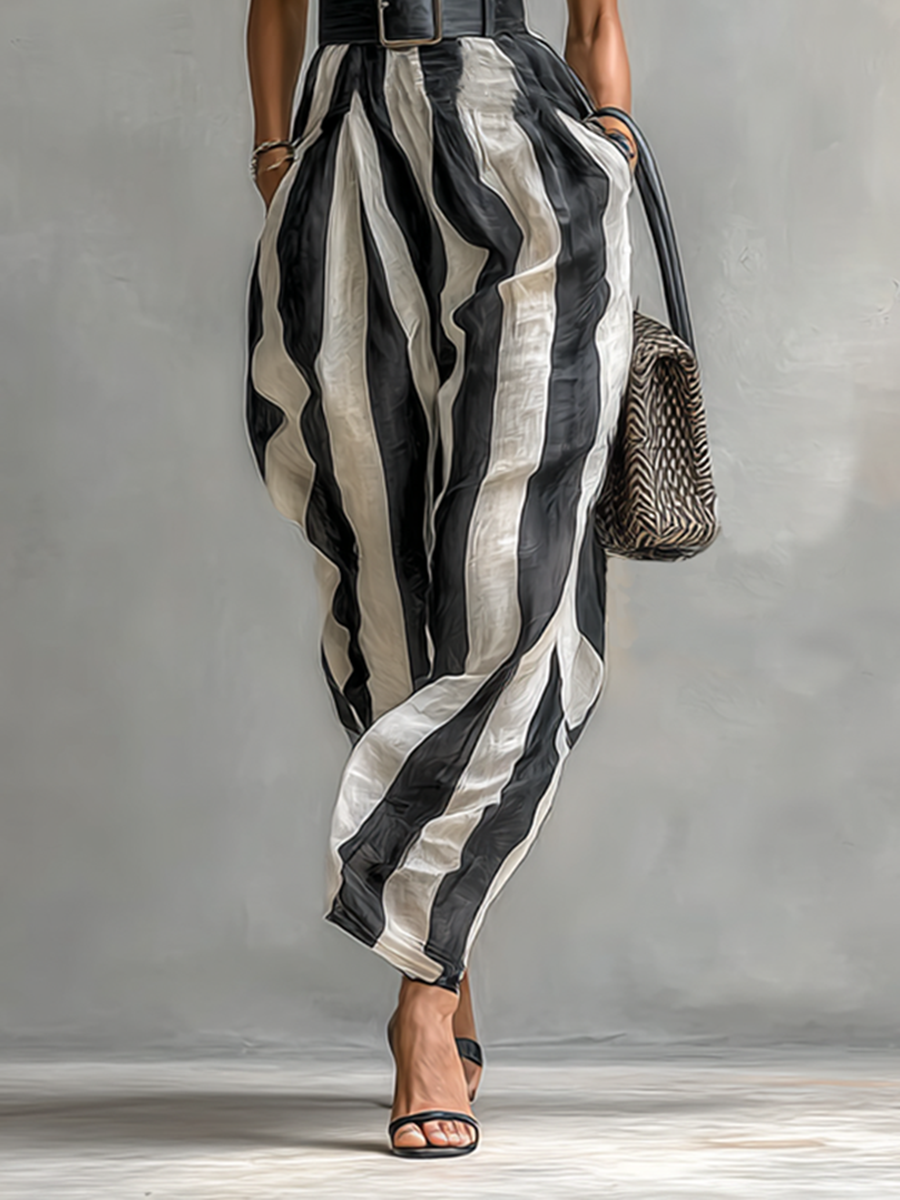 Savrani™ | Abito Maxi in Chiffon con Collo Alto e Maniche Corte