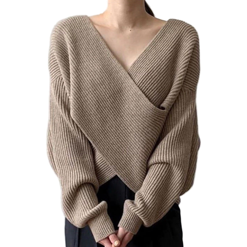 Savrani™ | Pull in maglia incrociata chic