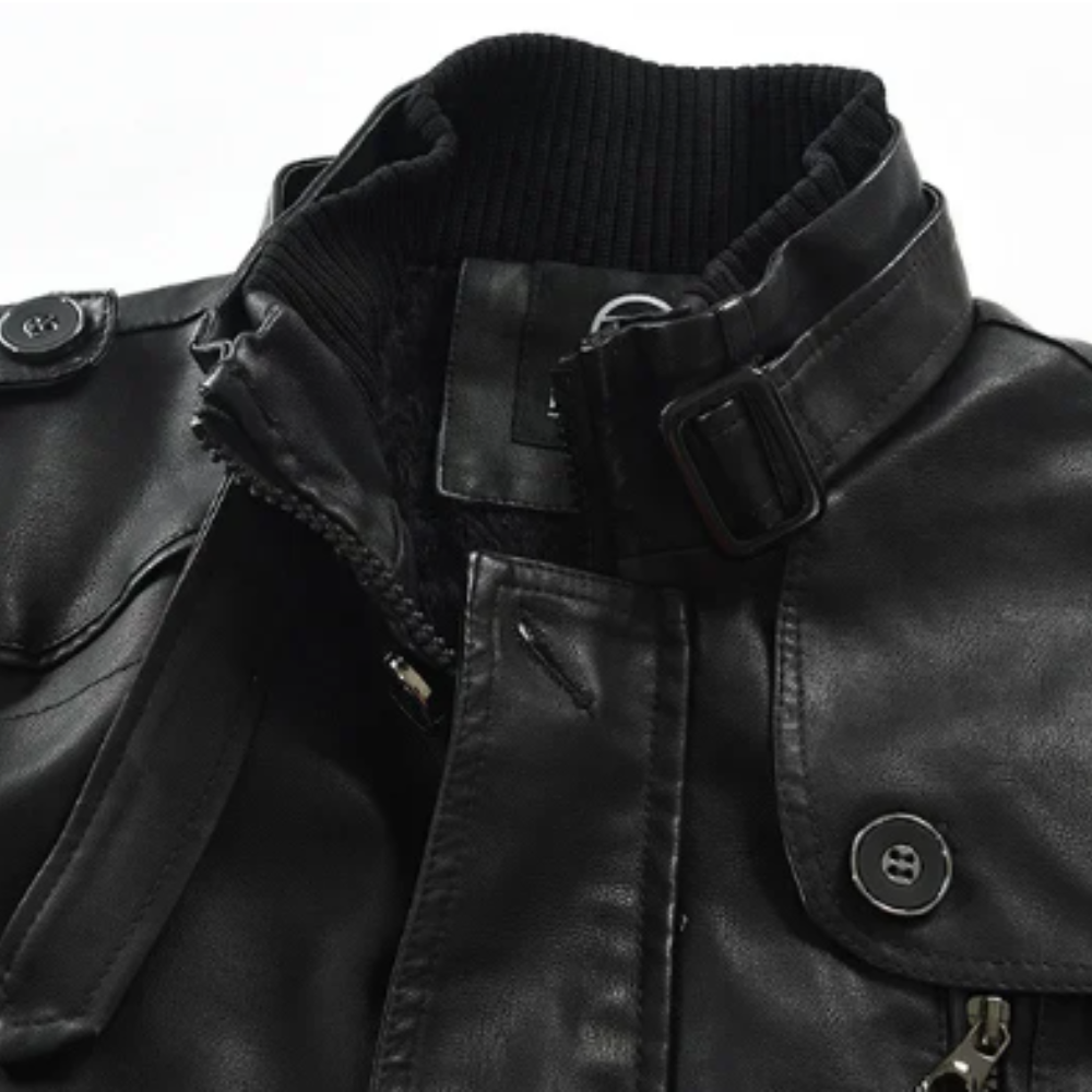 Savrani™ | Giacca da biker in pelle lunga elegante