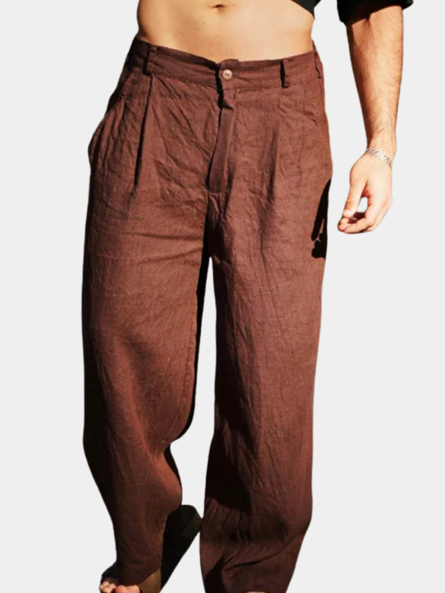 Savrani™ | Pantaloni in lino a gamba larga