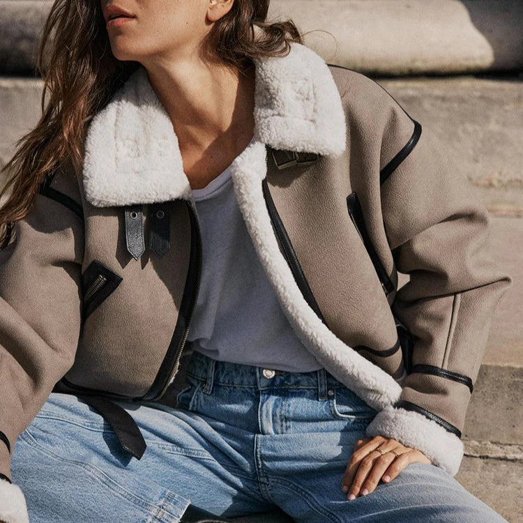 Savrani™ | Giacca in pelle versatile khaki